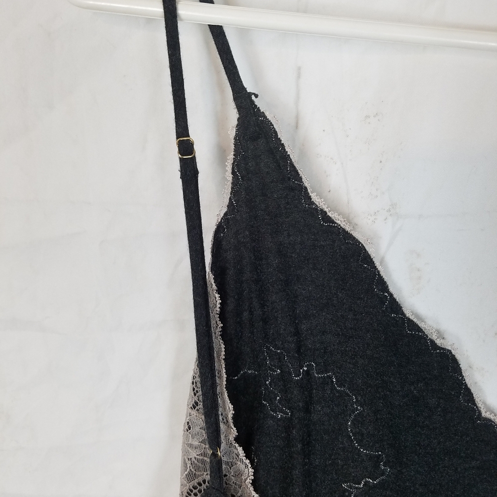 Natori Charcoal and Silver Lace Pajama Dress - Picture 6 of 7